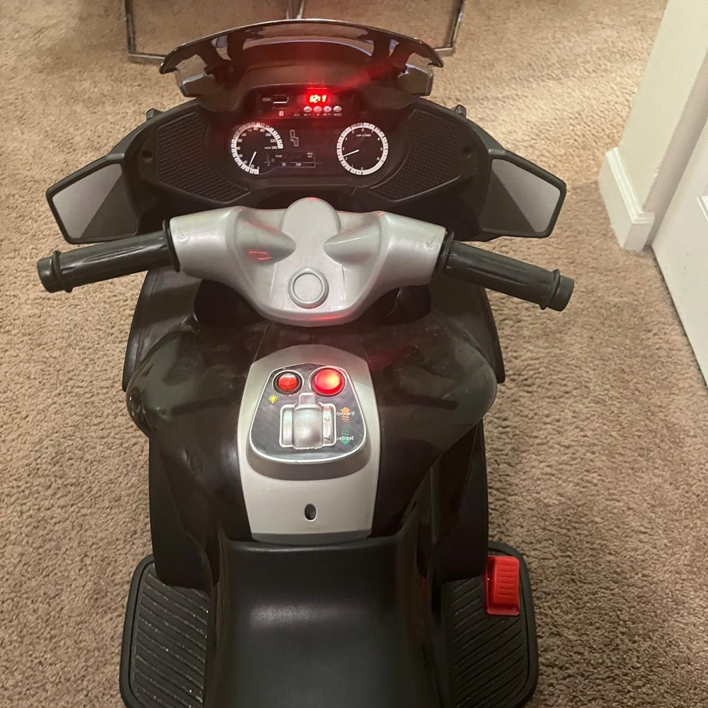 Kids Ride-On Motorcycle - Black and Silver